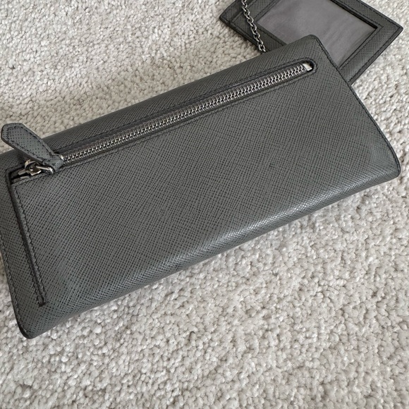 Prada Saffiano Leather Gray Wallet - Picture 4 of 16